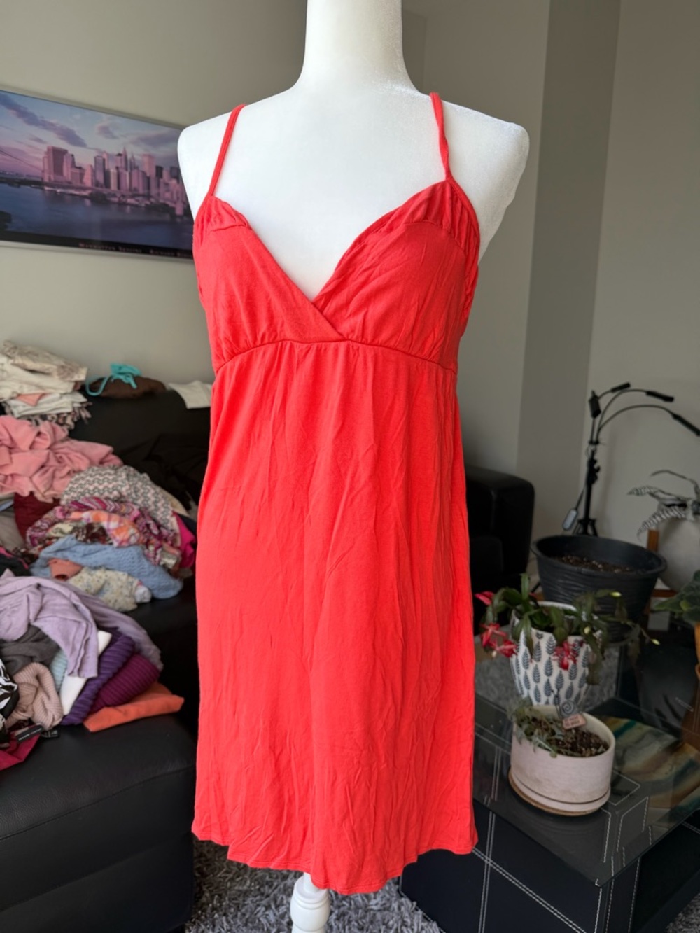 Gilligan & O'Malley Coral Red Spaghetti Strap Dress